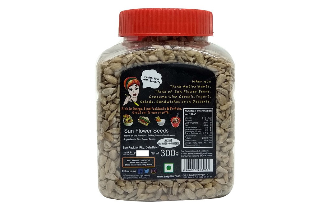 Easy Life Sunflower Seeds    Plastic Jar  300 grams